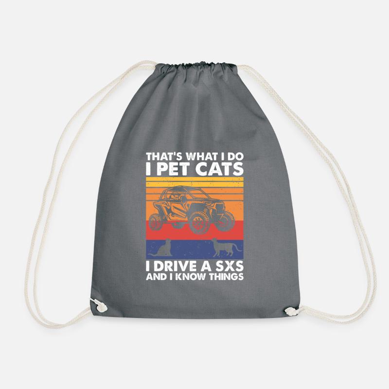 That's What Do Pet Cats Drive A SXS & Know Things - Turnbeutel - Grau