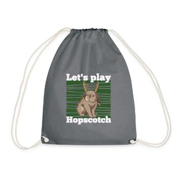 Jackalope Christmas Rabbit Design - Drawstring Bag - grey - Front