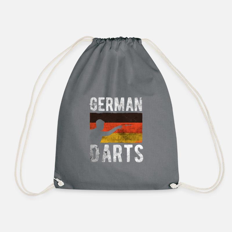 German Darts Hobby Dart Player Vintage Flag - Drawstring Bag - grey
