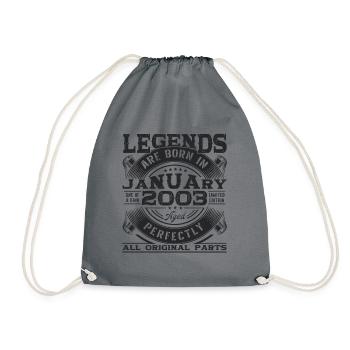 Année 2003 Janvier 20e anniversaire cadeau homme - Sac de sport léger - gris - Devant