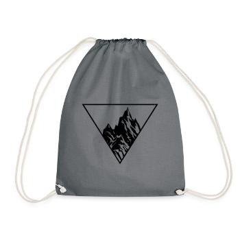 Mountains Nature Silhouette - Drawstring Bag - grey - Front