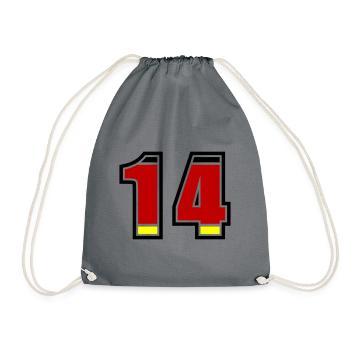 14 Nummer Deutschland Trikot - Turnbeutel - Grau - Vorne