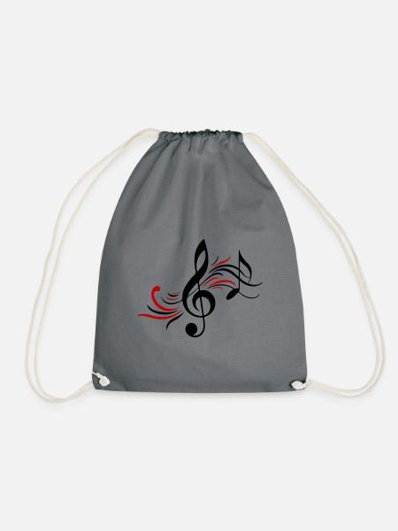 Musiknoten Musik - Turnbeutel - Grau