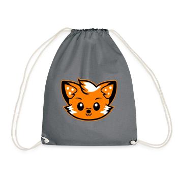 Fox Head Comic Cute - Drawstring Bag - grey - Front