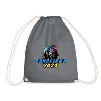 Barcelone 2024 Vacances Palmiers Colorés - Sac de sport léger - gris - Devant