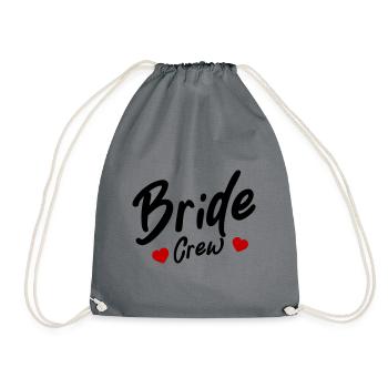 Bride Crew Herz - Turnbeutel - Grau - Vorne