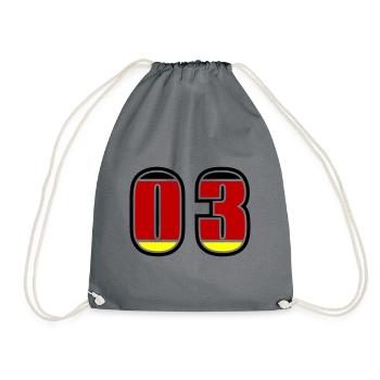 3 Number Germany Jersey - Drawstring Bag - grey - Front