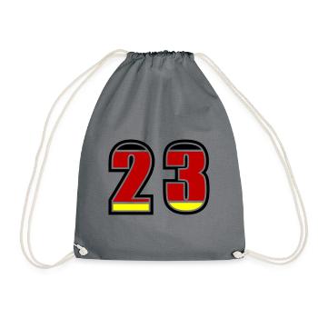 23 Nummer Deutschland Trikot - Turnbeutel - Grau - Vorne