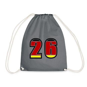 26 Nummer Deutschland Trikot - Turnbeutel - Grau - Vorne