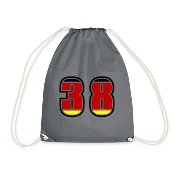 38 Nummer Deutschland Trikot - Turnbeutel - Grau - Vorne