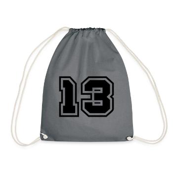 13 symbole de nombre - Sac de sport léger - gris - Devant