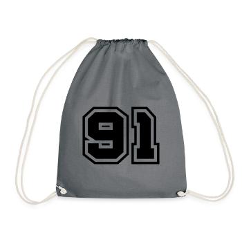 91 Number Symbol - Drawstring Bag - grey - Front