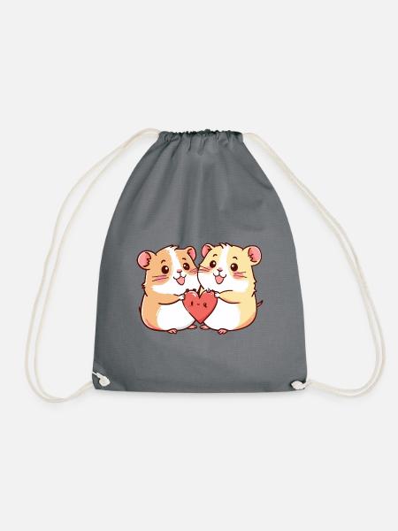Hamster Paar Verliebt Tier Valentinstag - Turnbeutel - Grau