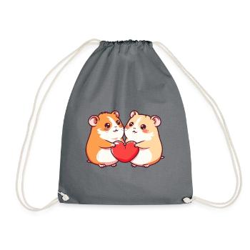 Hamster Couple Love Couple In Love - Drawstring Bag - grey - Front