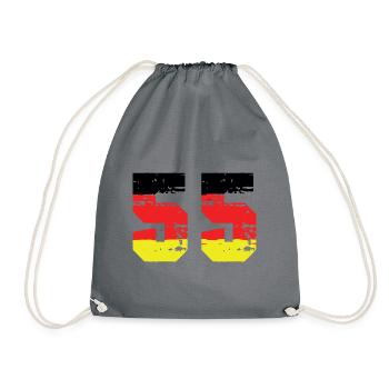 55 Zahl Deutschland Trikot - Turnbeutel - Grau - Vorne