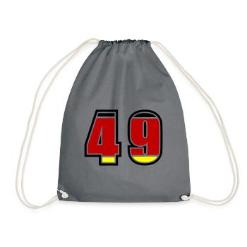 49 Nummer Deutschland Trikot - Turnbeutel - Grau - Vorne