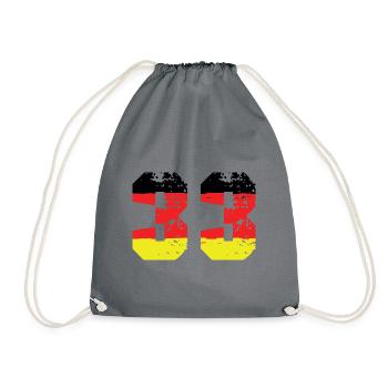 33 Number Germany Jersey - Drawstring Bag - grey - Front