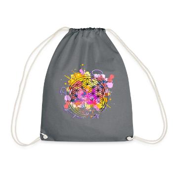 Flower of Life - Drawstring Bag - grey - Front