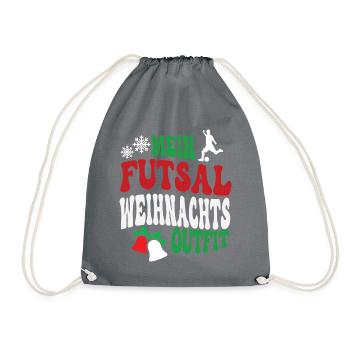 Weihnachten Futsal Futsalspieler XMAS Outfit - Turnbeutel - Grau - Vorne