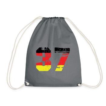 37 Number Germany Jersey - Drawstring Bag - grey - Front