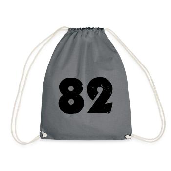 82 number - Drawstring Bag - grey - Front