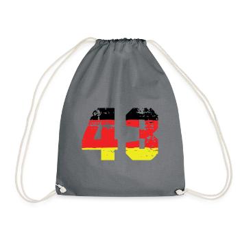 43 Number Germany Jersey - Drawstring Bag - grey - Front