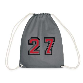 27 symbole numérique - Sac de sport léger - gris - Devant