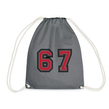 67 Number Symbol - Drawstring Bag - grey - Front