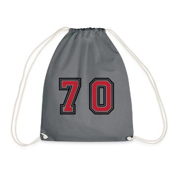 70 Zahl Symbol - Turnbeutel - Grau - Vorne