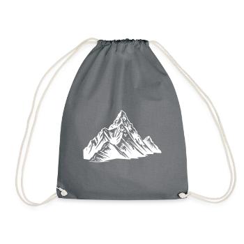 Mountains Alpen Symbol Silhouette - Turnbeutel - Grau - Vorne