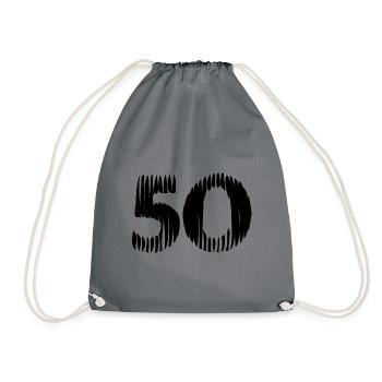 50 number jersey - Drawstring Bag - grey - Front