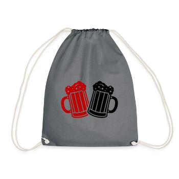Bierkrug Bier Symbol Prost - Turnbeutel - Grau - Vorne