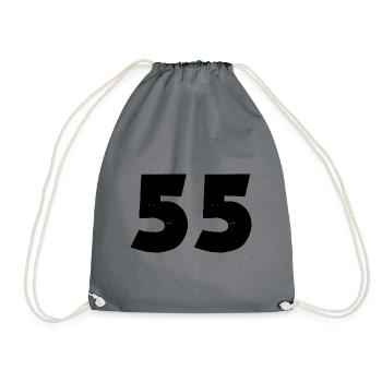 55 Zahl - Turnbeutel - Grau - Vorne