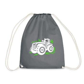 Tractor Farmer Farmer Icon - Drawstring Bag - grey - Front