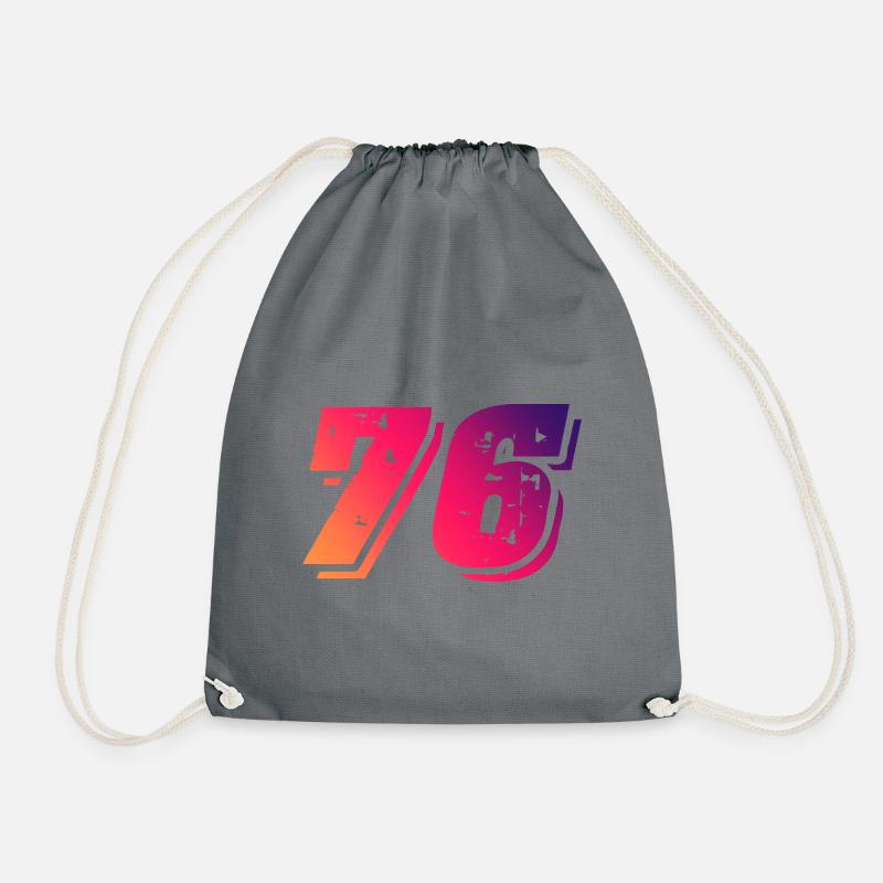 76 Zahl Symbol - Turnbeutel - Grau
