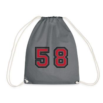 58 Number Symbol - Drawstring Bag - grey - Front