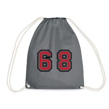 68 Zahl Symbol - Turnbeutel - Grau - Vorne