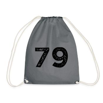 79 number jersey - Drawstring Bag - grey - Front