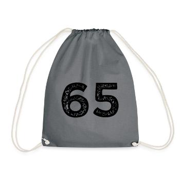 65 Zahl Trikot - Turnbeutel - Grau - Vorne