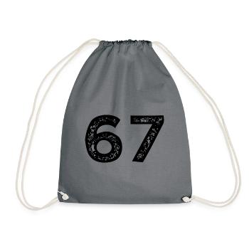 67 Zahl Trikot - Turnbeutel - Grau - Vorne