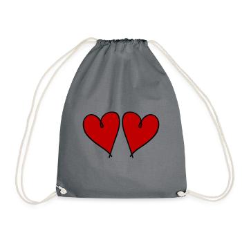 Hearts Love Symbol - Drawstring Bag - grey - Front