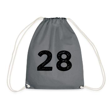 28 Number jersey - Drawstring Bag - grey - Front
