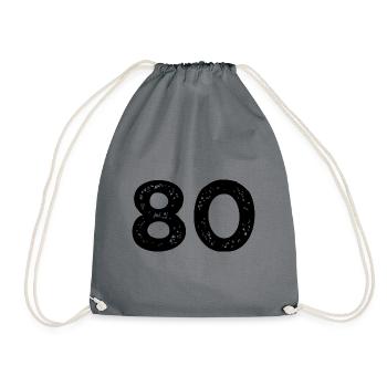 80 Zahl Trikot - Turnbeutel - Grau - Vorne