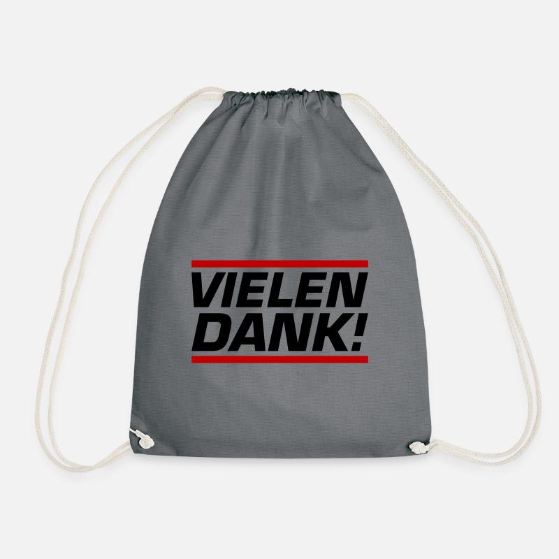 Vielen Dank Danke - Turnbeutel - Grau