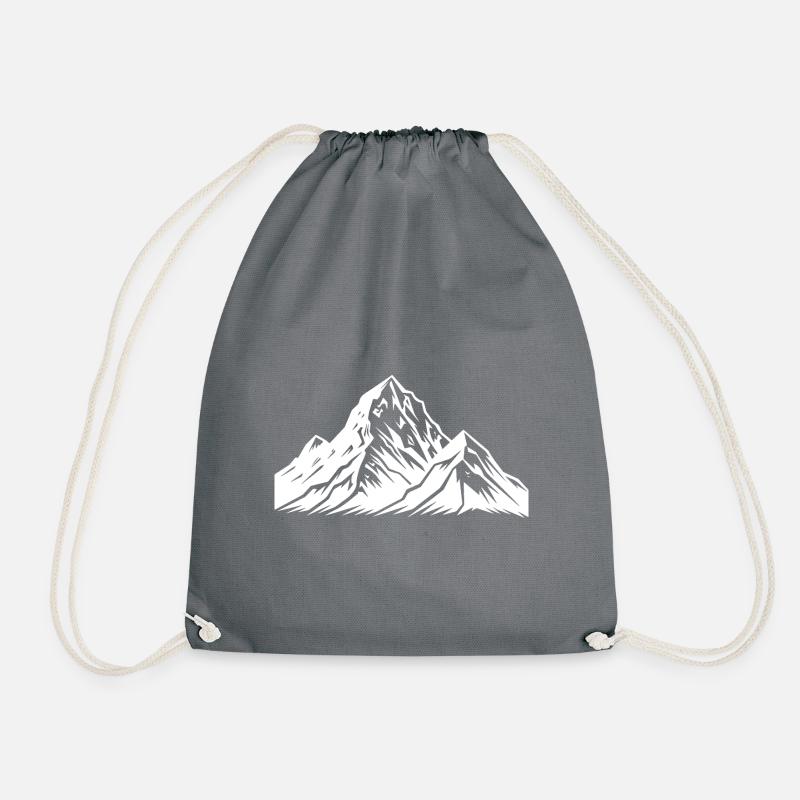 Berge Alpen Symbol Silhouette - Turnbeutel - Grau