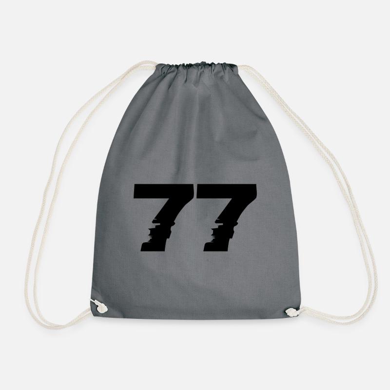 77 Zahl - Turnbeutel - Grau