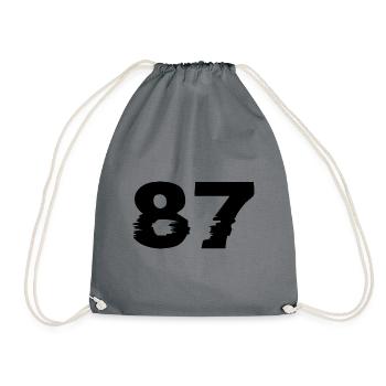 87 number - Drawstring Bag - grey - Front