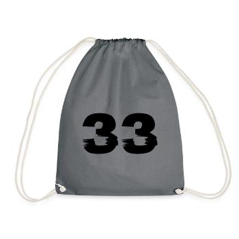 33 Number - Drawstring Bag - grey - Front