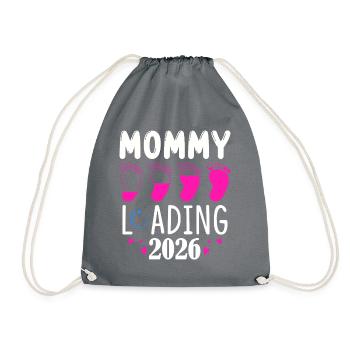 Mommy Loading 2026 Vorfreude - Turnbeutel - Grau - Vorne