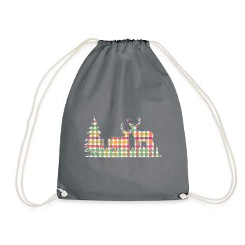 Hirsche - Turnbeutel - Grau - Vorne